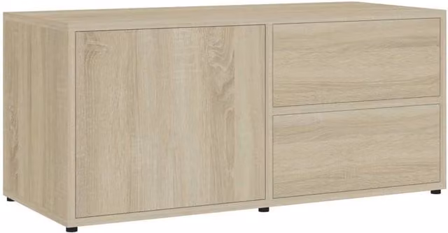 Berkfield Home Sonoma Oak TV Cabinet in Light Tan Beige, W/D/H: 80 x 34 x 36 cm
