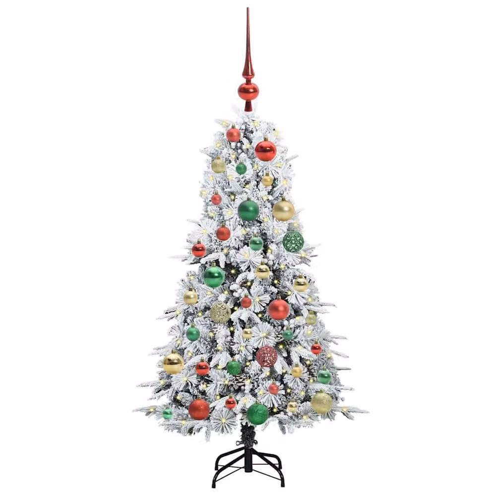 Berkfield Home Artificial Hinged Christmas Tree in Green, Height: 120 cm – 3