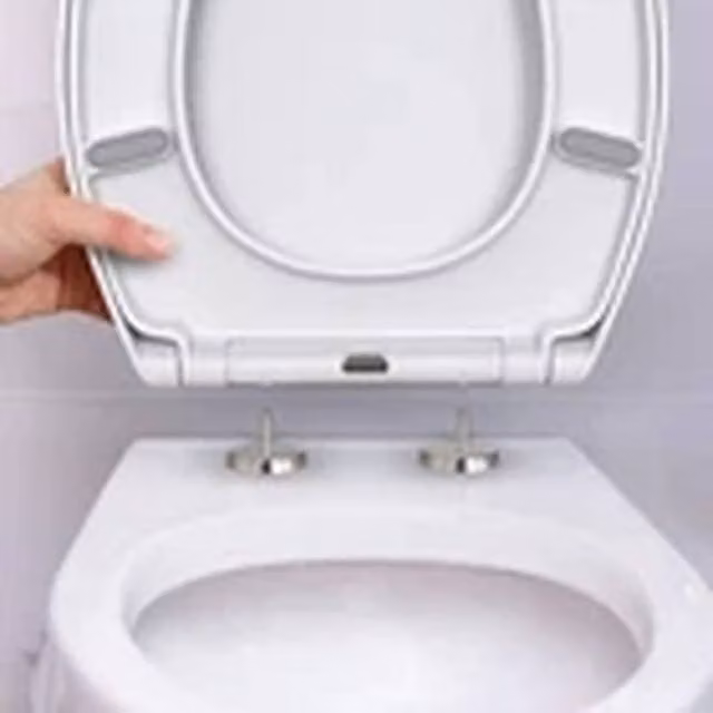 EONLION White O-Shaped Duroplast Toilet Seat with Soft Close and Quick Release Function, W: 44 cm, D: 37 cm, H: 44 cm