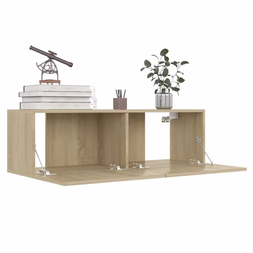 Berkfield Home 6 Piece TV Cabinet Set in Sonoma Oak and Light Tan Engineered Wood – 2