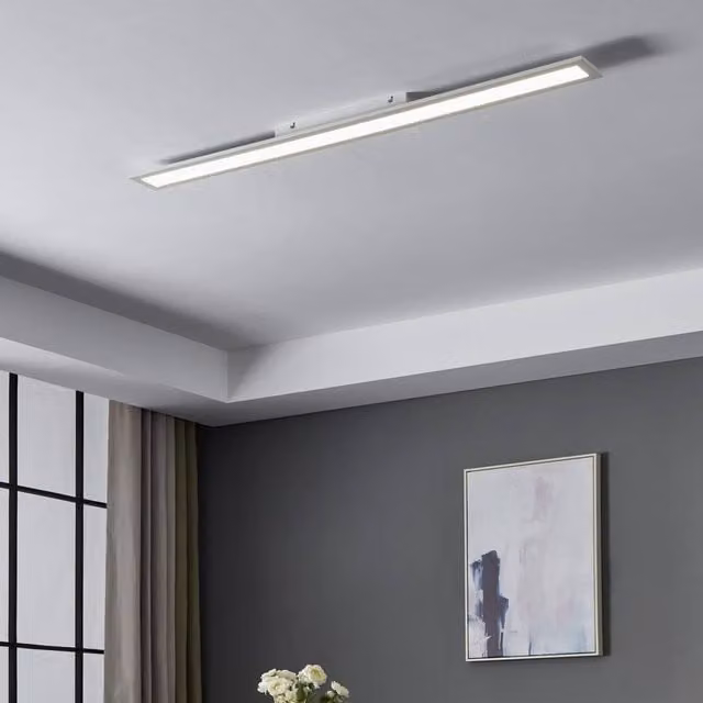 Eglo SALOBRENA LED Ceiling Light, White Minimalist Slim Linear Design – 1