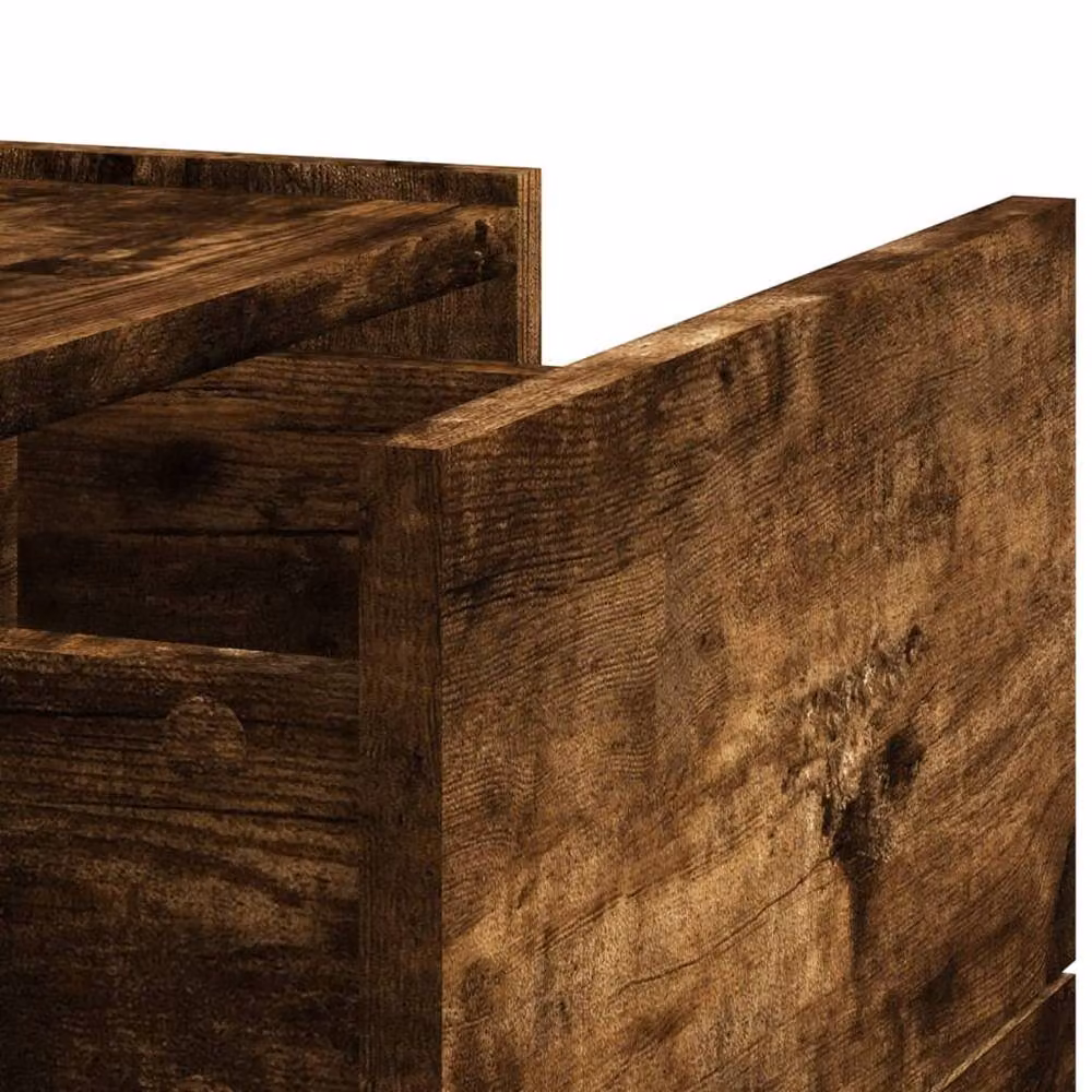 Berkfield Home Wall-mounted Bedside Cabinet in Smoked Oak Brown, W: 45 cm, D: 30 cm, H: 35 cm – 6