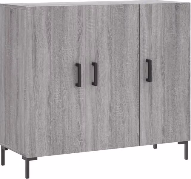 Berkfield Home Grey Sonoma Modern Sideboard in Engineered Wood W/D/H: 90 x 34 x 80 cm – 1