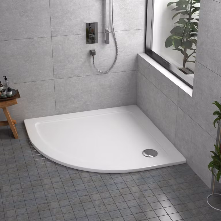 Apex White Mineral Cast Quadrant Stone Shower Tray
