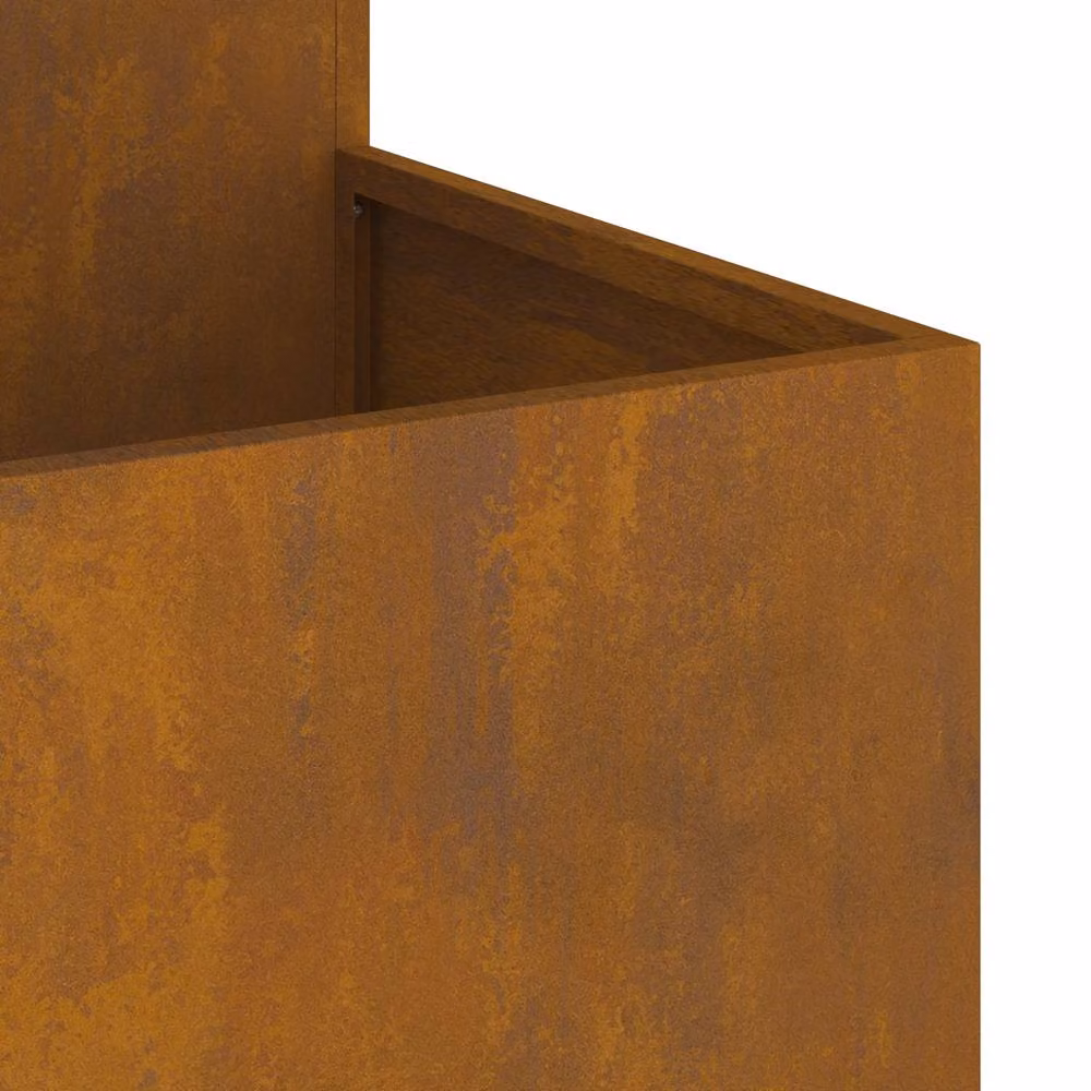 Berkfield Home Brown Weathering Steel Garden Planter Tub W/D/H: 100 x 100 x 60 cm – 5