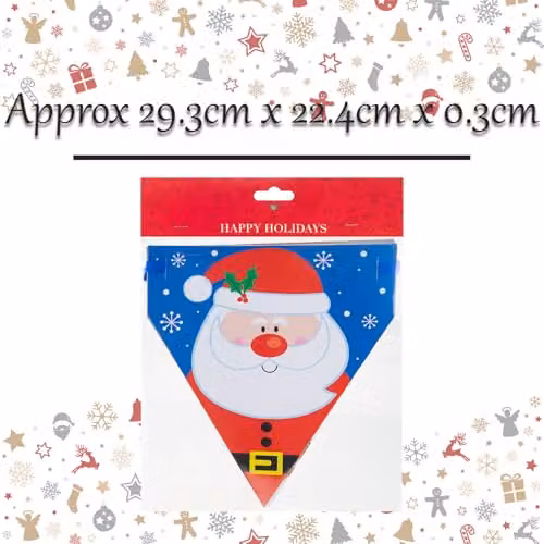 VFM e-Store Multicolour Christmas Paper Bunting with Santa, Snowman, Gingerbread, Bear and Penguin Designs, W: 29.3 cm x H: 22.4 cm – 3