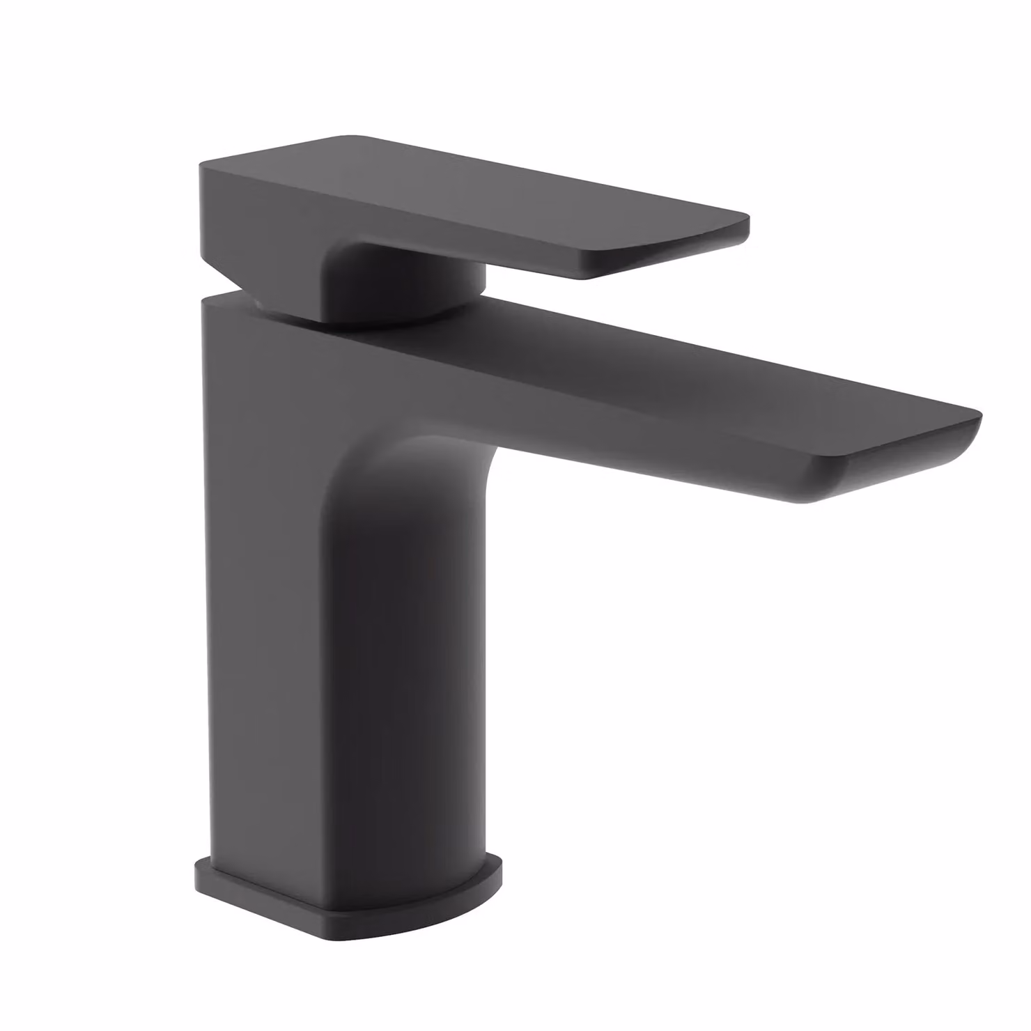 Nes Home Single Lever Brass Bathroom Mono Basin Mixer Tap with Pop Up Waste in Matt Black – 2