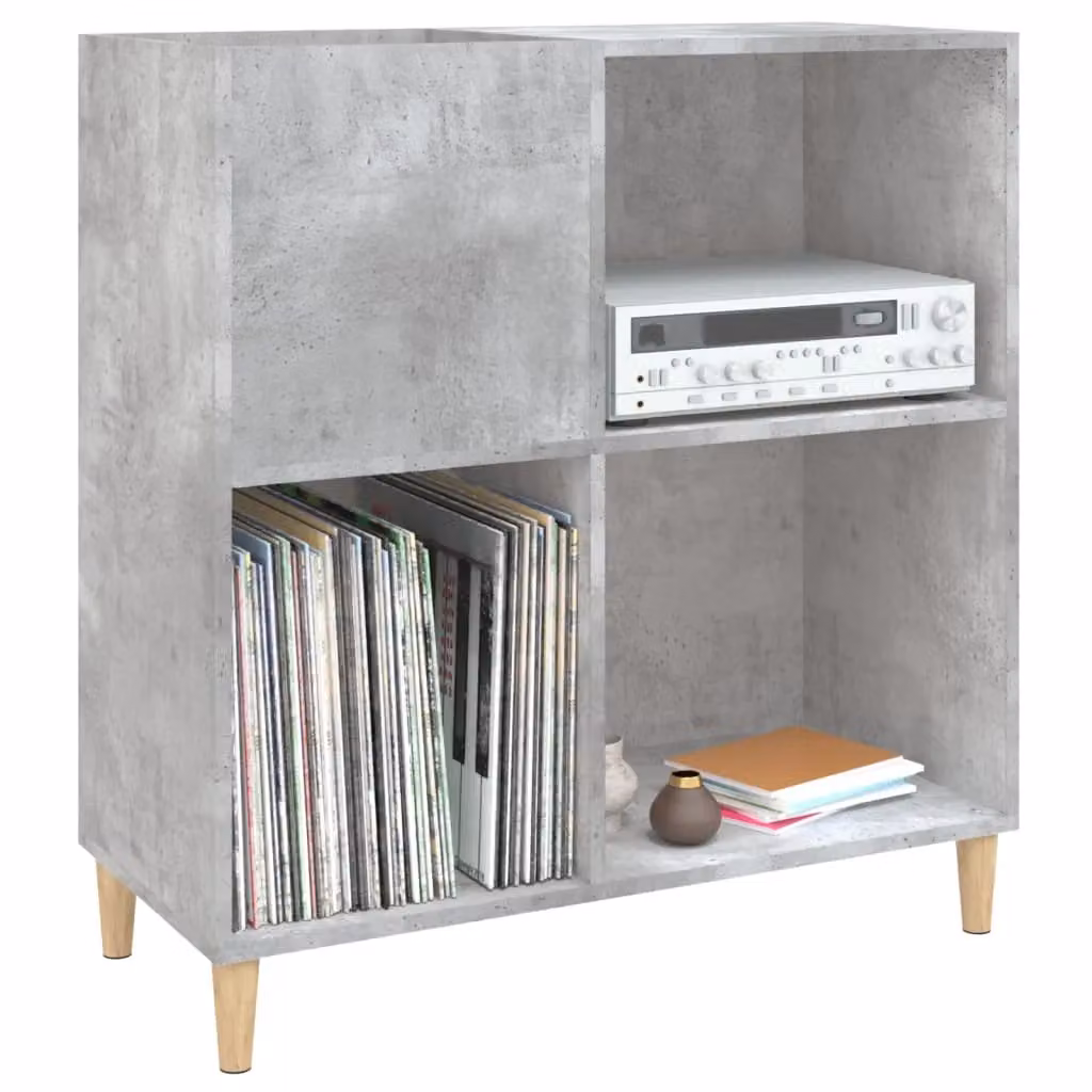 Berkfield Home Record Cabinet in Concrete Grey, W/D/H: 84.5 x 38 x 89 cm – 2