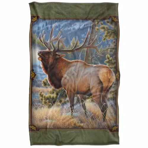 JQ Licensing Elk Meadow Silky Touch Super Soft Fleece Throw Blanket, Multicolour, W: 91 cm, D: 147 cm