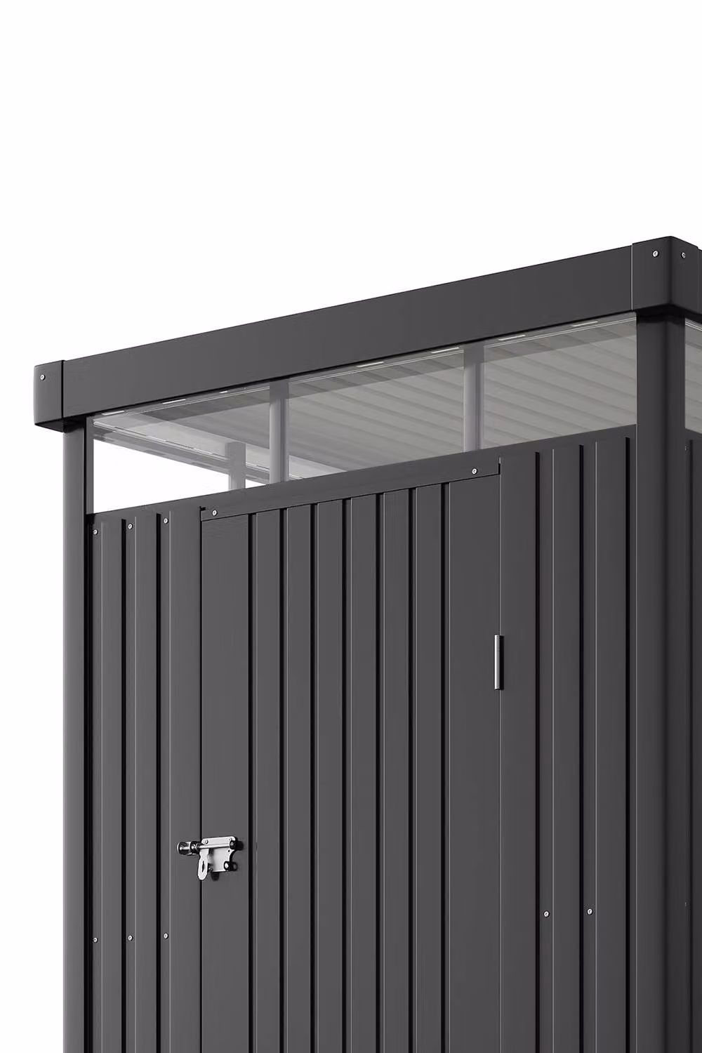 Garden Sanctuary Black Galvanised Steel Outdoor Garden Storage Shed with Transparent Windows – 5