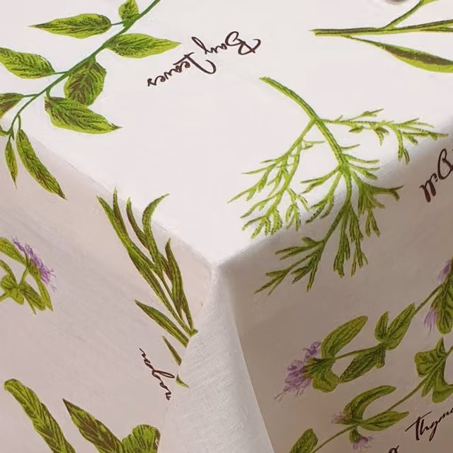 Kitchenwise Herb Garden Floral Cotton Fitted Sheet, Green, White, Pink and Purple, W: 180 cm, L: 200 cm