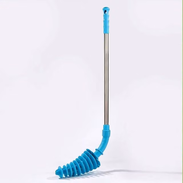 Coopers of Stortford Flexi Toilet Plunger with Extra-Long Handle in Blue