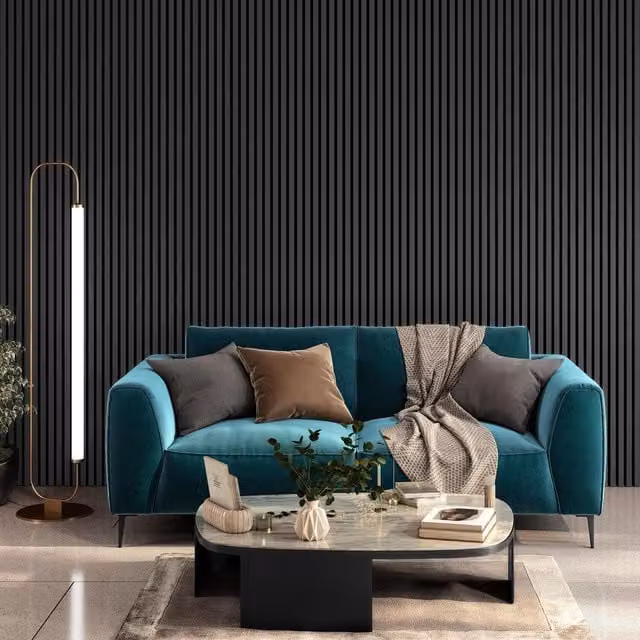 Cheshire Mouldings WPKT8 Acoustic Wall Panel, Dark Grey, Pack of 2, W: 60.5 cm, H: 240 cm, D: 2.1 cm