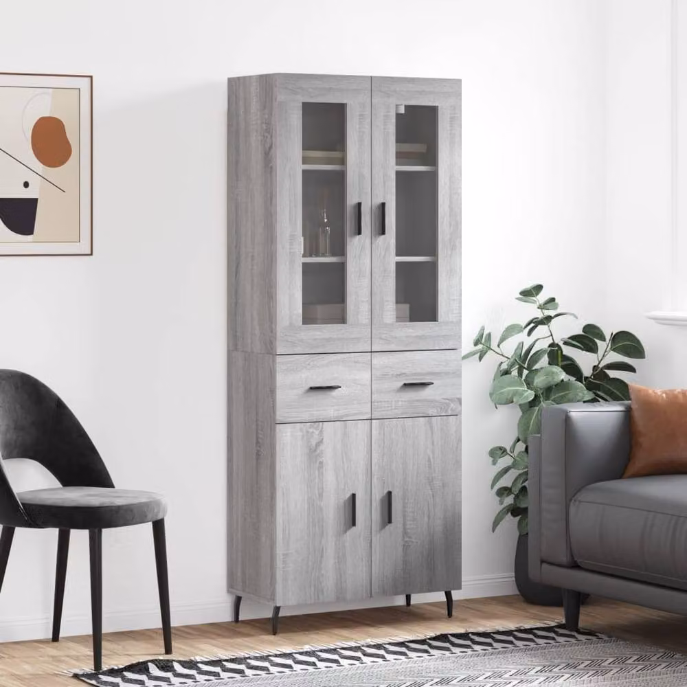 Berkfield Home Grey Sonoma Modern Highboard W/D/H: 69.5 x 34 x 180 cm – 2
