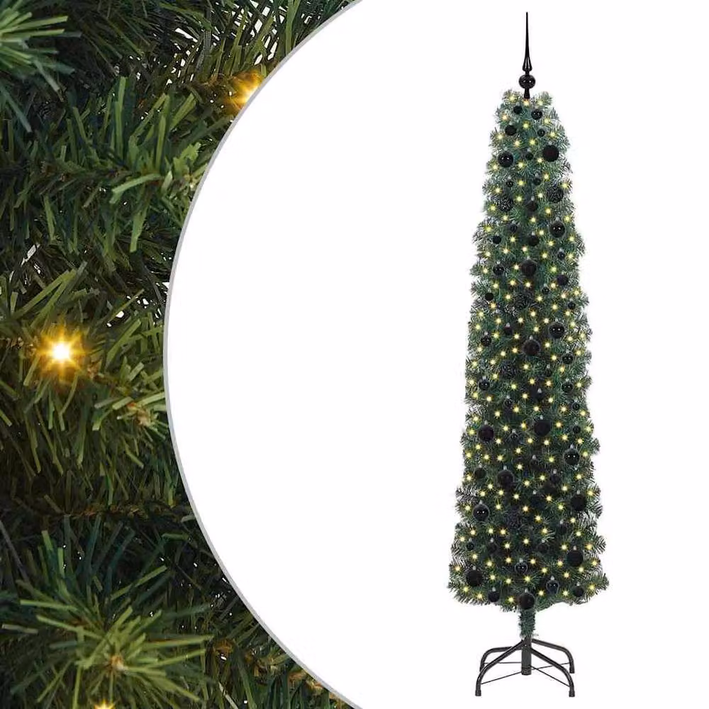 Berkfield Home Artificial Christmas Tree with 300 Warm White LEDs and Stand, Green – 3