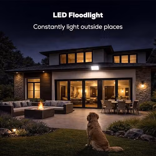 TCP 50W LED Outdoor Security Floodlight, 8000lm, 4000K Cool White, IP65 Waterproof, Black – 2