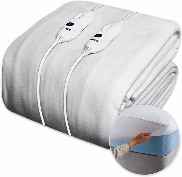 Dreamcatcher Luxury Polyester Fully Fitted Electric Under Blanket in White, Super King – 7