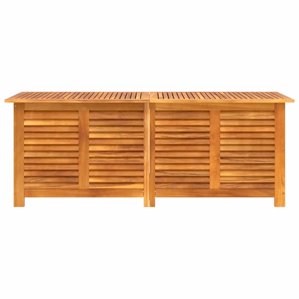 Berkfield Home Garden Storage Box with Louver in Brown Solid Acacia Wood, W/D/H: 150 x 50 x 56 cm – 4