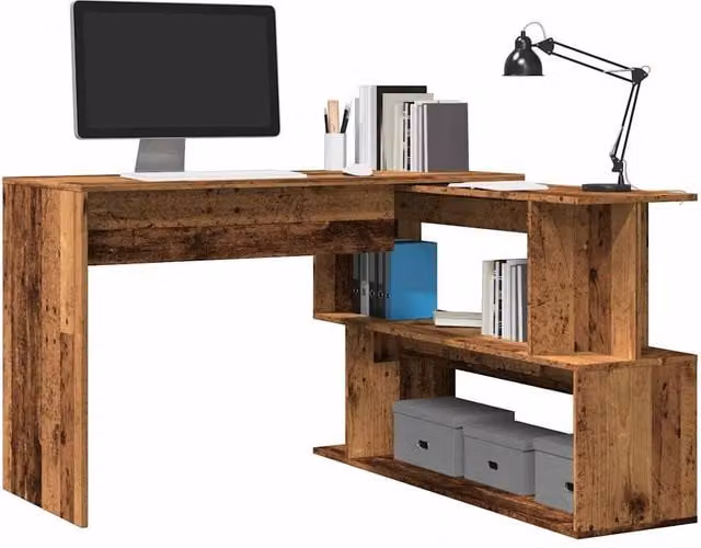 Berkfield Home Modern Corner Desk in Brown, W/D/H: 200.5 x 50 x 76 cm – 1