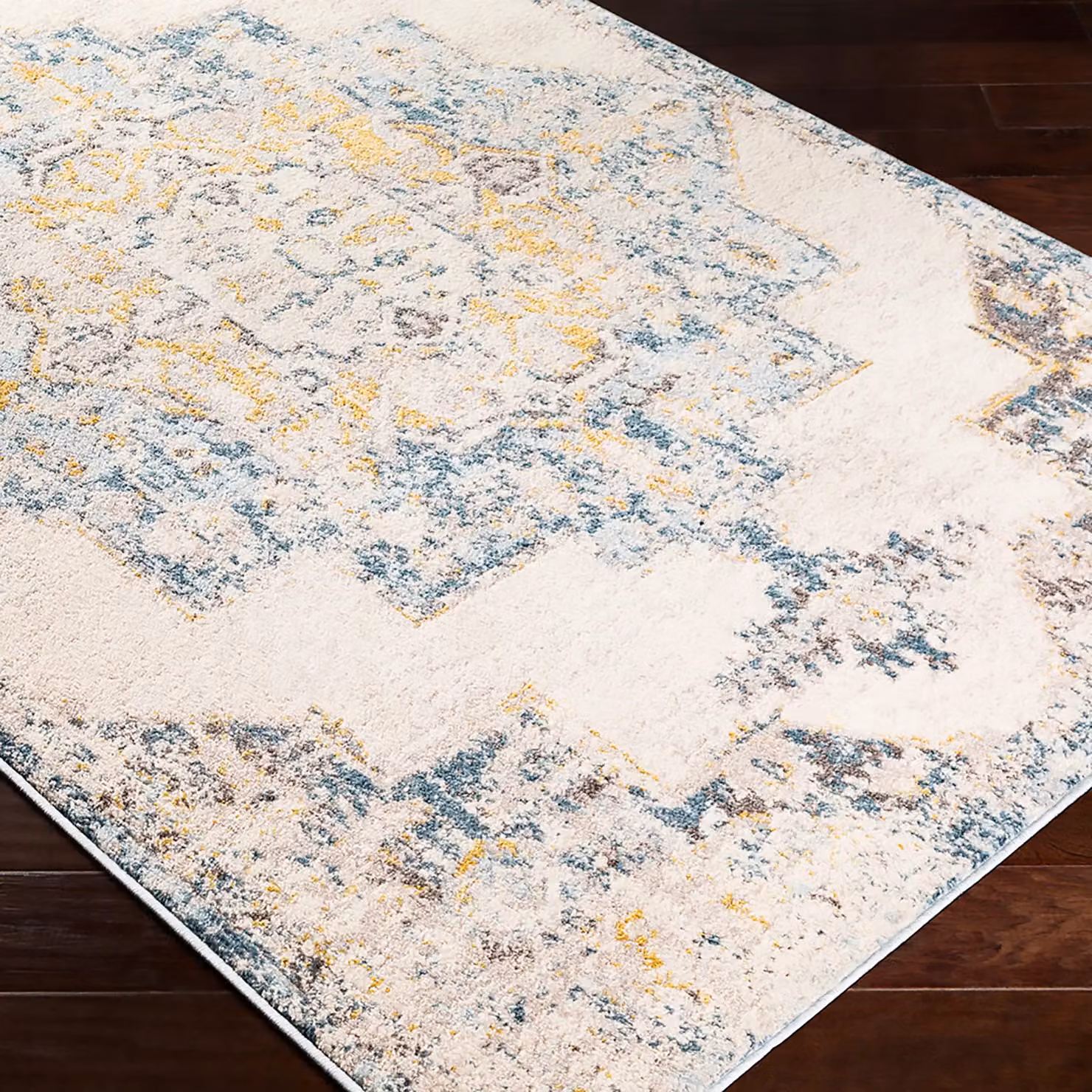 Livabliss Ankara Vintage Blue and Beige Traditional Boho Rectangular Rug W: 200 cm, D: 275 cm – 4