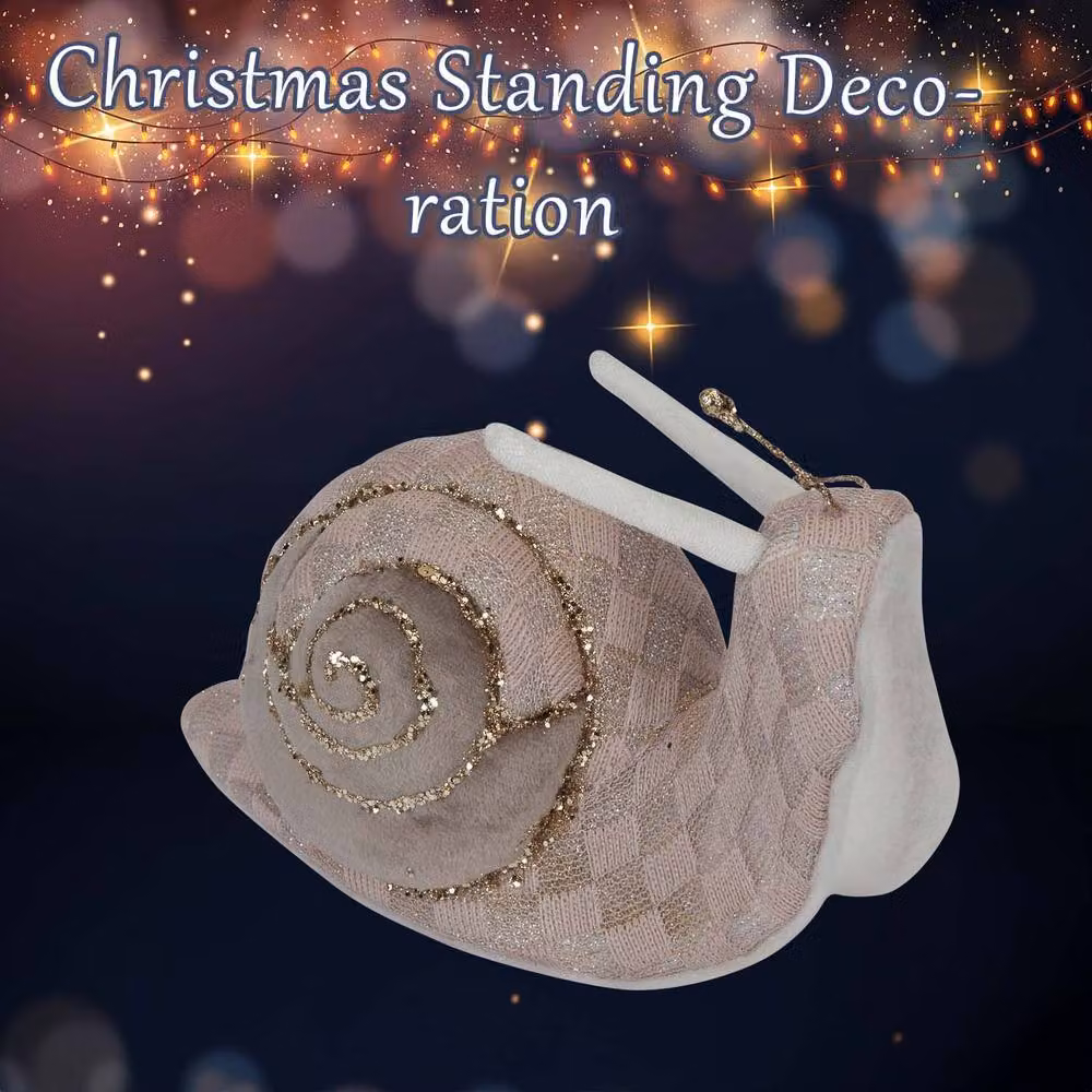 VFM e-Store Christmas Velvet Snail Tabletop Decoration, Brown and Grey, W/H: 14 x 21 cm – 2