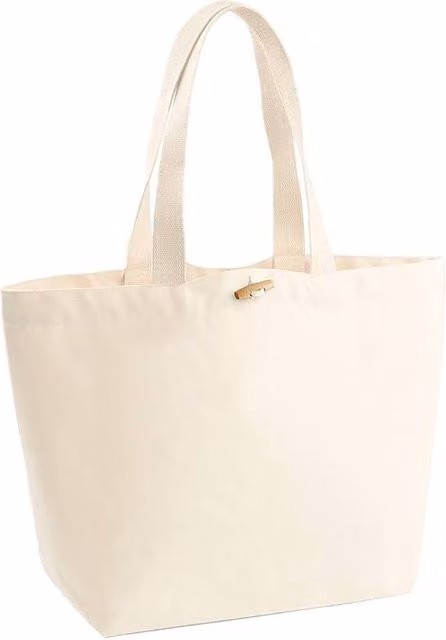 Westford Mill Marina Tote Shopping Bag in Beige/Sand, W/D/H: 34.0 x 34.0 x 17.0 cm