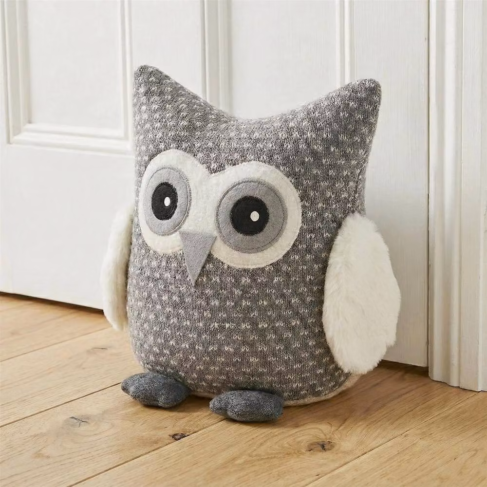 NESTLUNE Decorative Owl Animal Weighted Door Stop in Grey – 2