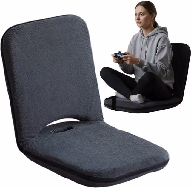 VOGREX Grey 5 Position Adjustable Recliner Floor Gaming and Reading Chair