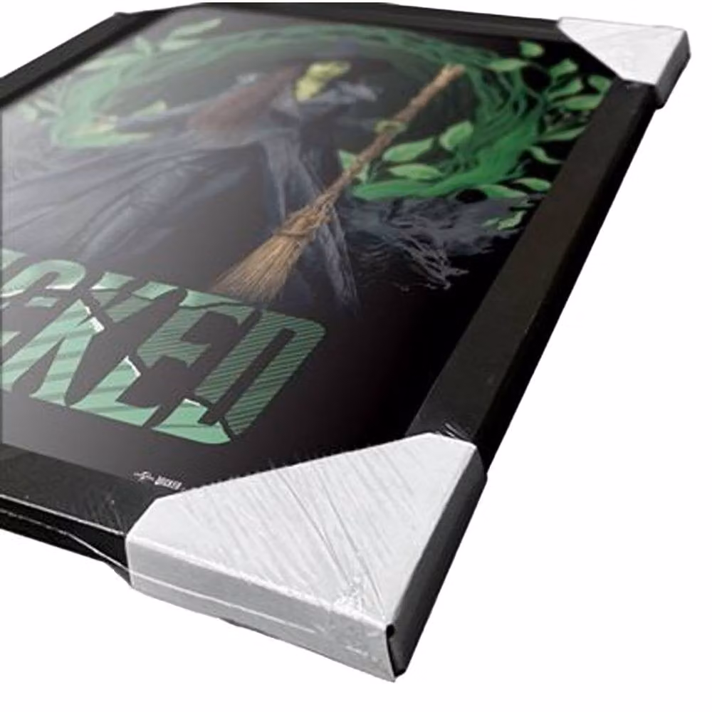 Wicked Elphaba Multicolour Paper Poster in a Black Round Frame – 3