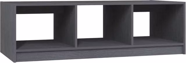 Berkfield Home Modern Grey Rectangular Coffee Table in Solid Pinewood, W/D/H: 110 x 50 x 34 cm – 1