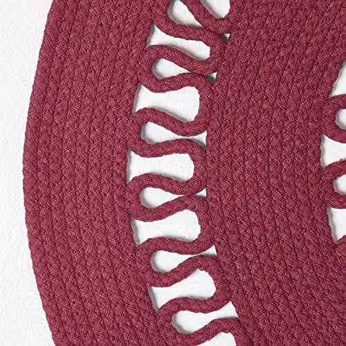 Homescapes Purple Crochet Braided Round Rug, Reversible Cotton and Polyester Mat, Diameter: 70 cm – 4