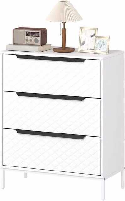 Kelvenix Modern 3 Drawer White Dresser for your Bedroom – 1