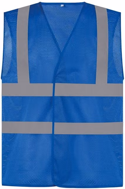 Yoko Unisex Adult Mesh Hi-Vis Vest, Class 2, Blue, XXL