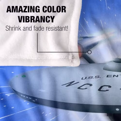 Star Trek Super Soft Fleece Throw Blanket, White, W/D: 152 x 127 cm – 3