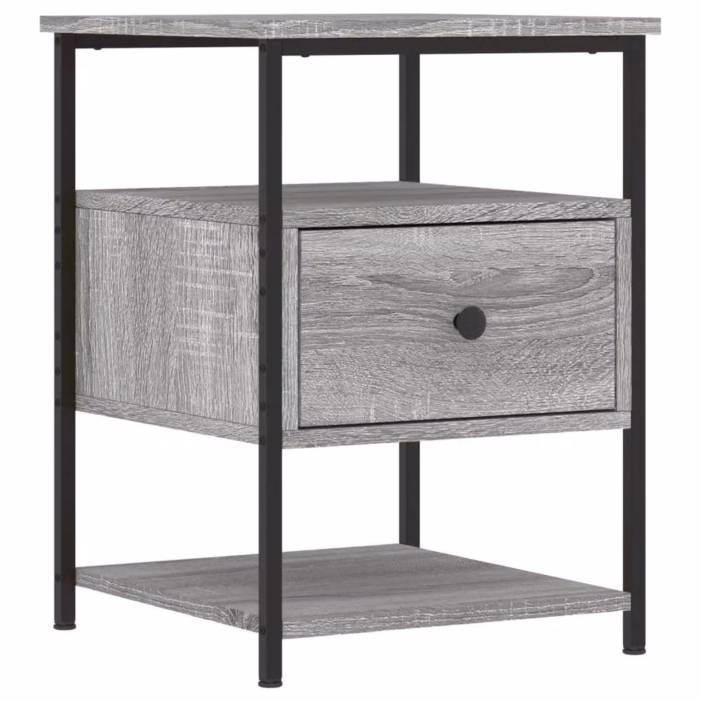 Berkfield Home Set of 2 Grey Sonoma Bedside Cabinets, W/D/H: 40 x 42 x 56 cm – 3