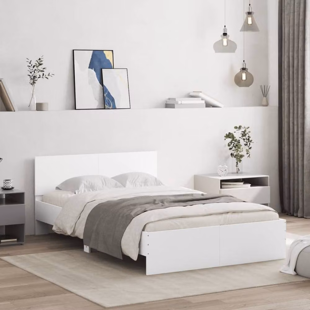 Berkfield Home Small Double Bed Frame with Lift Up Base, White, W/D/H: 120 x 200 x 70 cm – 2