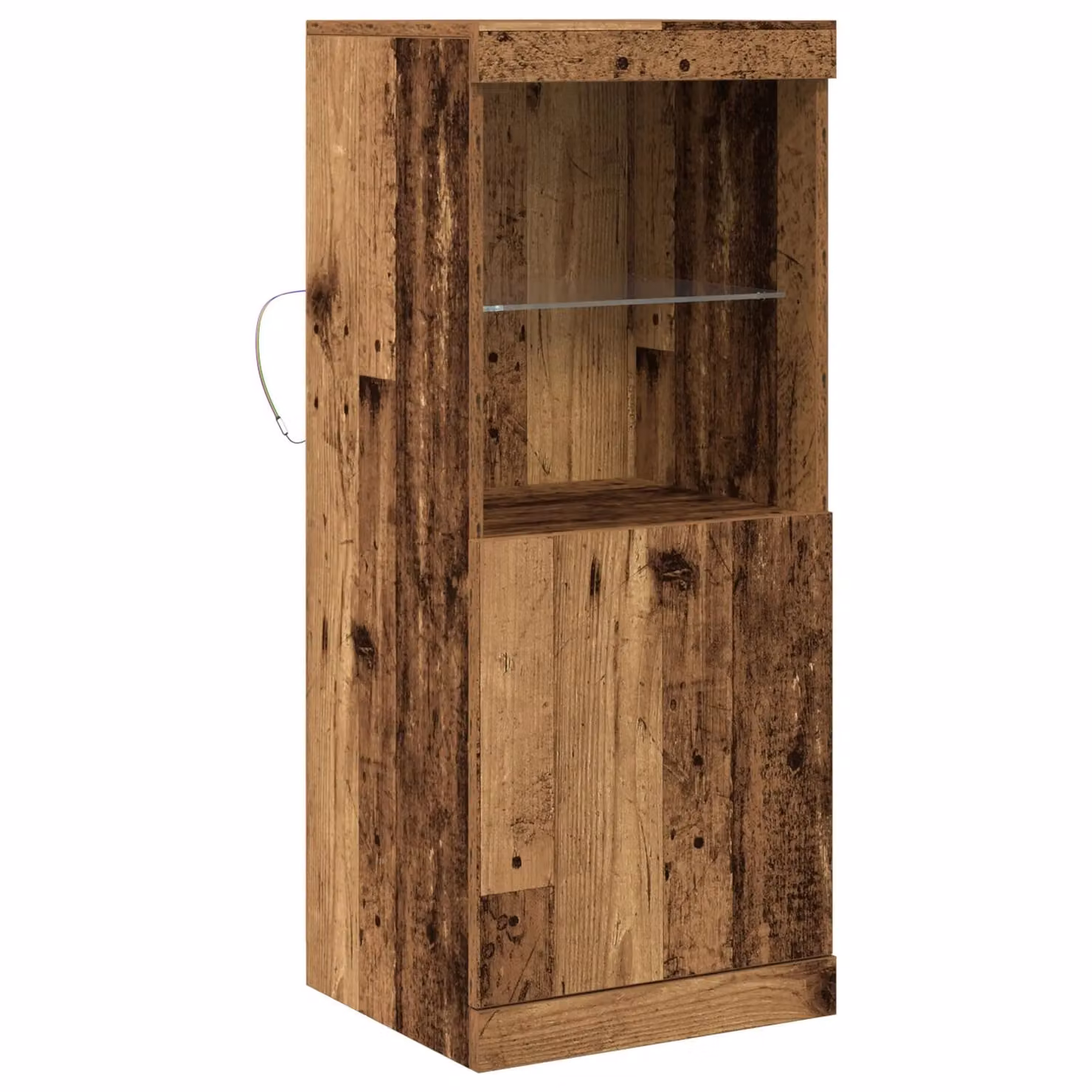 Berkfield Home Rustic Brown Wood Sideboard with Integrated LED Lighting, W/D/H: 41 x 37 x 100 cm – 2
