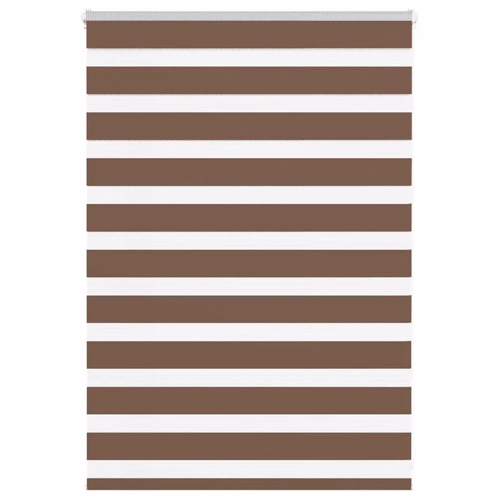 Berkfield Home Brown Zebra Blind with Polyester Fabric, W: 95 cm, H: 100 cm – 2