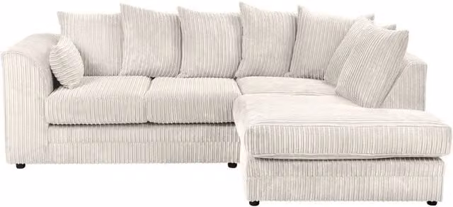 LUXURY LIFE Declan White Jumbo Cord Fabric Right Hand Facing Corner Sofa