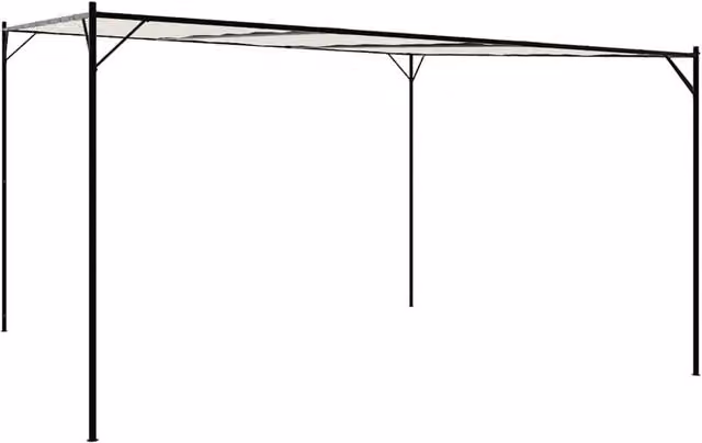 Berkfield Home White Gazebo with Steel and Polyester Fabric, W/D/H: 4 x 4 x 4 m – 1