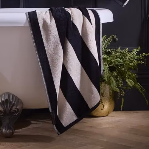 Ulster Weavers Striped Cotton Hand Towel in Black – 1