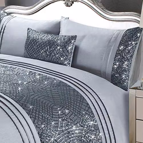 Rapport Home Charleston Polycotton Duvet Cover and Pillowcase Set in Grey – 1