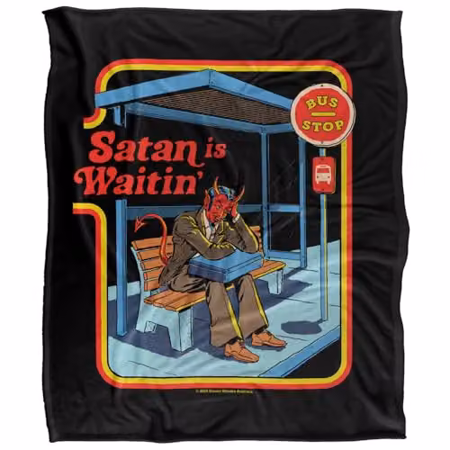 Steven Rhodes Satan Is Waitin Super Soft Fleece Throw Blanket, Multicolour, W/D: 152 x 127 cm – 5