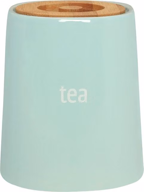 Orsina Maison by Premier Fletcher Blue and White Ceramic Tea Canister with Bamboo Airtight Lid