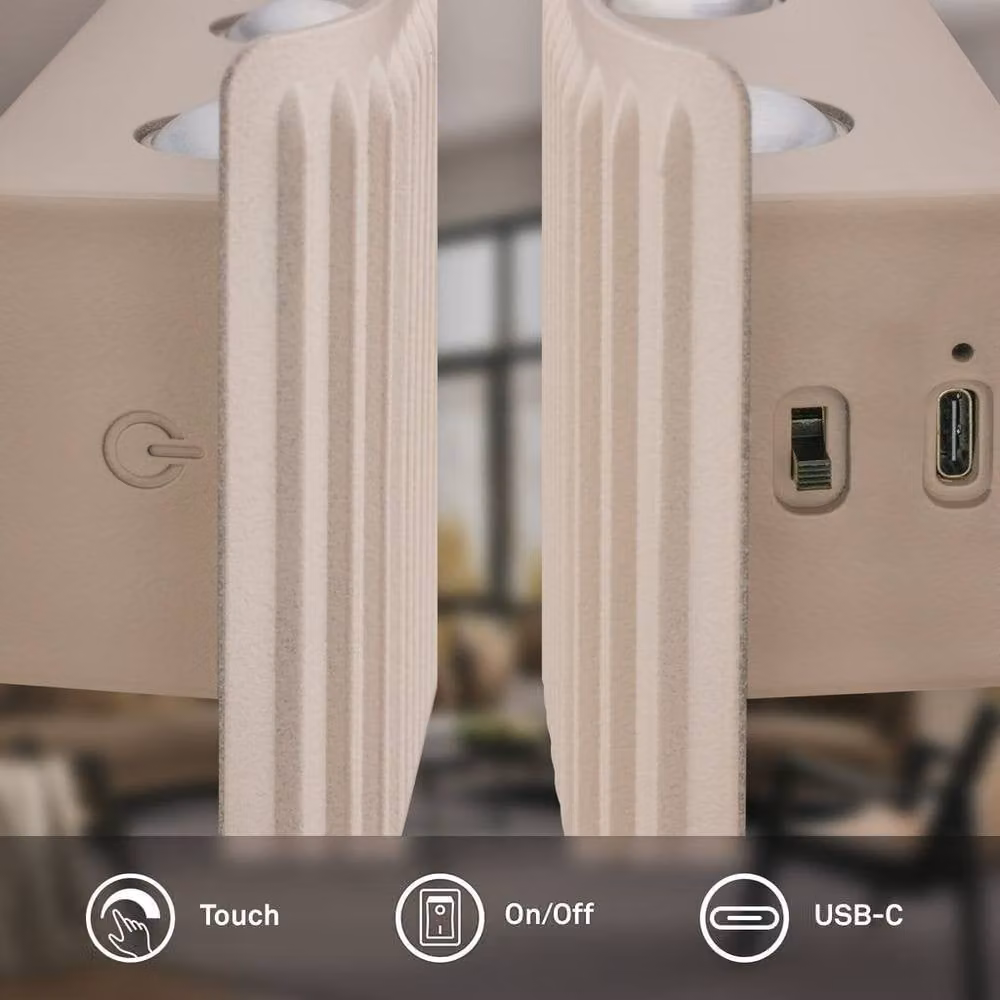 Briloner Rechargeable Dimmable LED Wall Light with Touch Control, Warm White Up and Down Lighting, Beige, H x W x D: 17.5 x 9 x 4.5 cm – 4