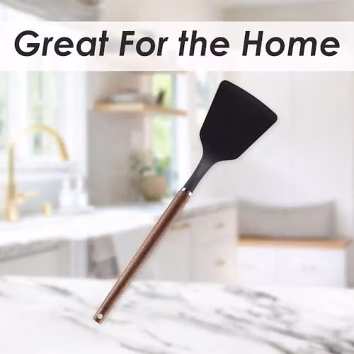 VFM e-Store Acacia Wood Heat Resistant Non-Scratch Turner in Black, Length: 32 cm – 3