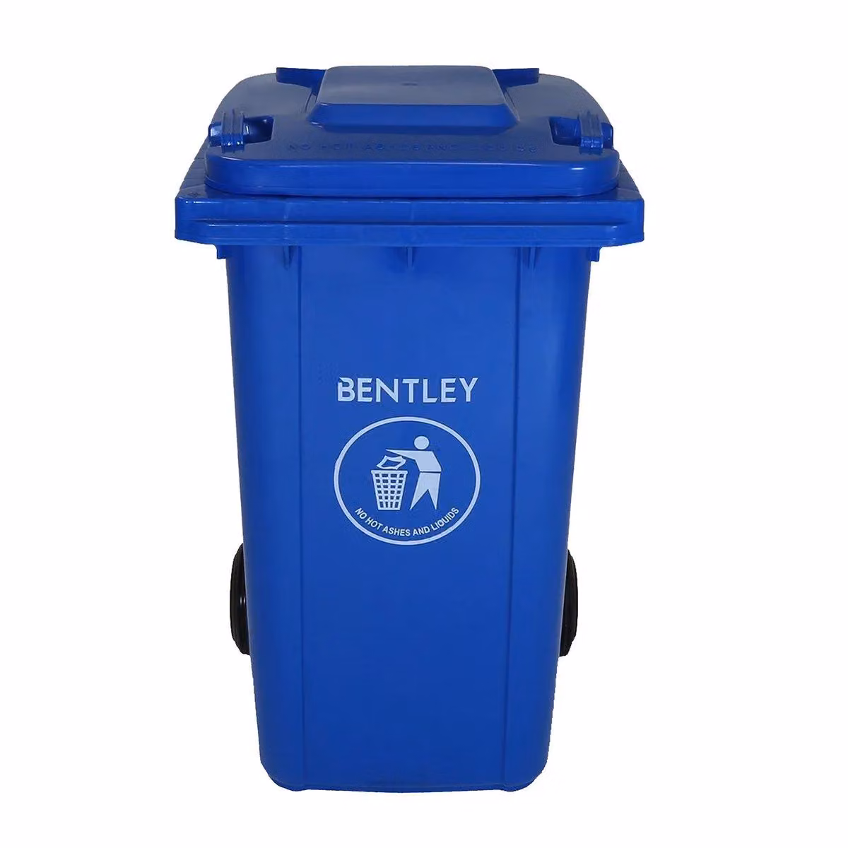 Charles Bentley 240 Litre Blue Plastic Wheelie Bin with Flip Lid, H 99 x W 73 x D 58.5 cm – 2