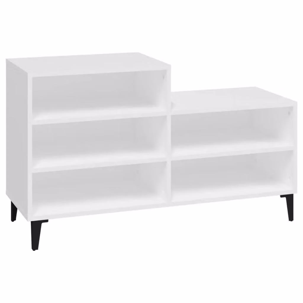 Berkfield Home White Shoe Cabinet with Internal Shelves, W/D/H: 102 x 36 x 60 cm – 2