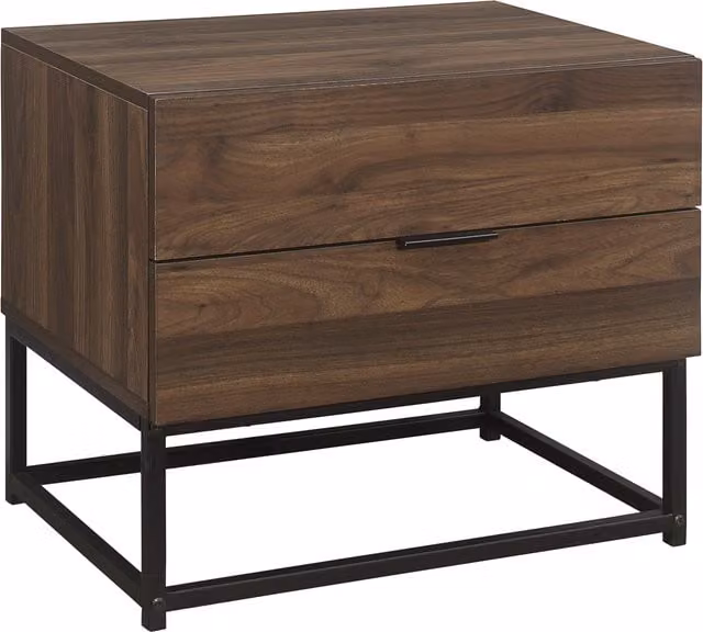 Birlea Houston 2 Drawer Bedside Table in Brown Walnut