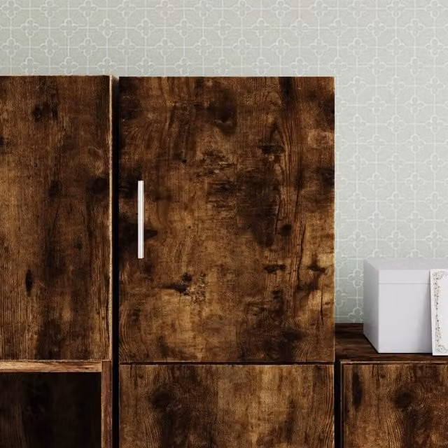 Berkfield Home Smoked Oak Wall Cabinet in Brown, W/D/H: 30 x 42.5 x 40 cm